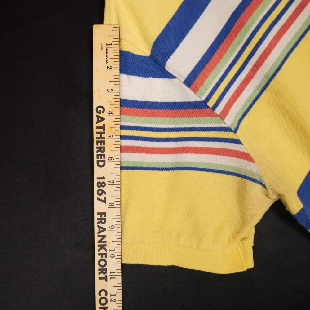 Polo Ralph Lauren Polo Shirt Mens XL Yellow Striped Vintage Short Sleeve Cotton